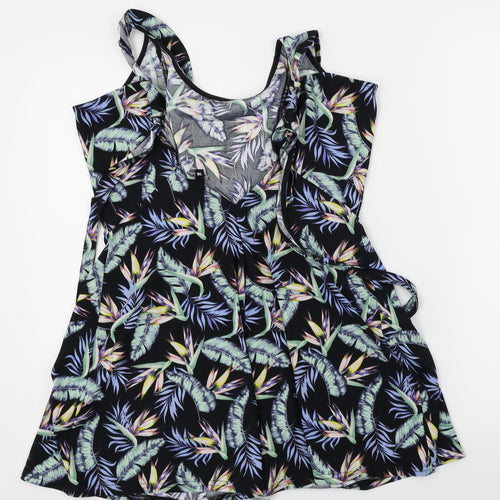 H&M  Womens Black Floral  Jumpsuit One-Piece Size 16