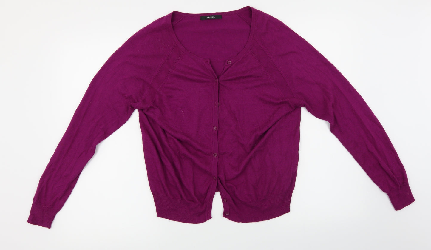 George  Womens Purple   Cardigan Jumper Size 16