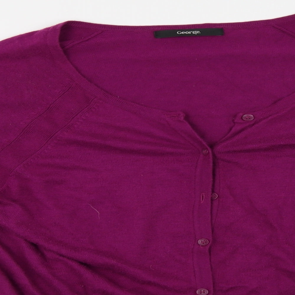 George  Womens Purple   Cardigan Jumper Size 16