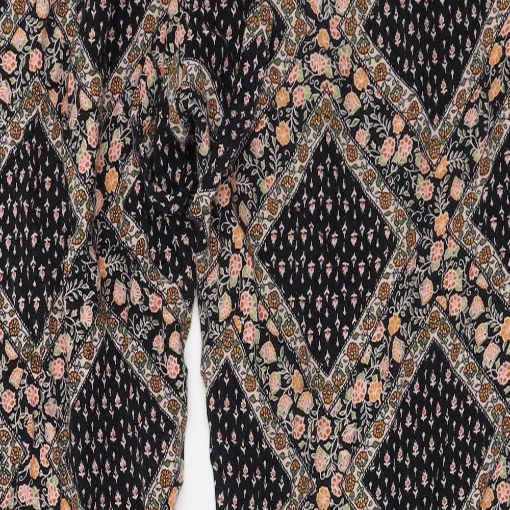 Atmosphere  Womens Black Floral  Trousers  Size 12