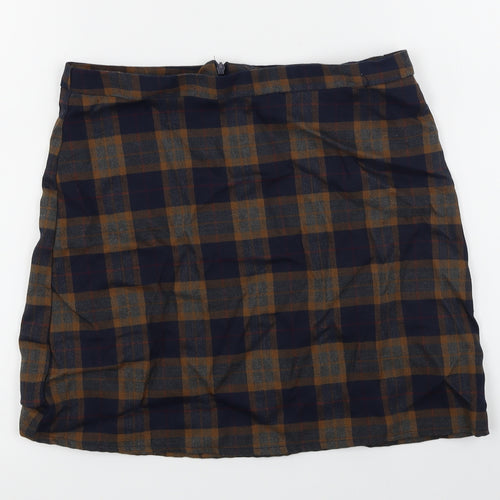 Primark  Womens Blue Check  A-Line Skirt Size 10