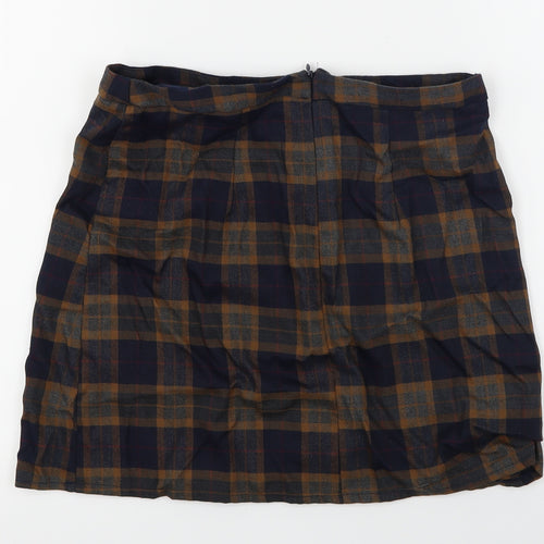 Primark  Womens Blue Check  A-Line Skirt Size 10