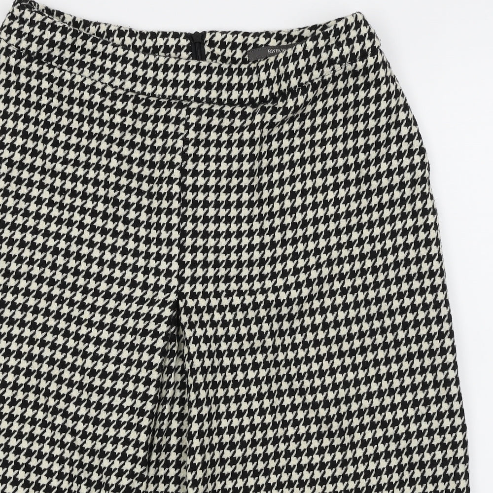 River Island  Womens White Check  A-Line Skirt Size 12