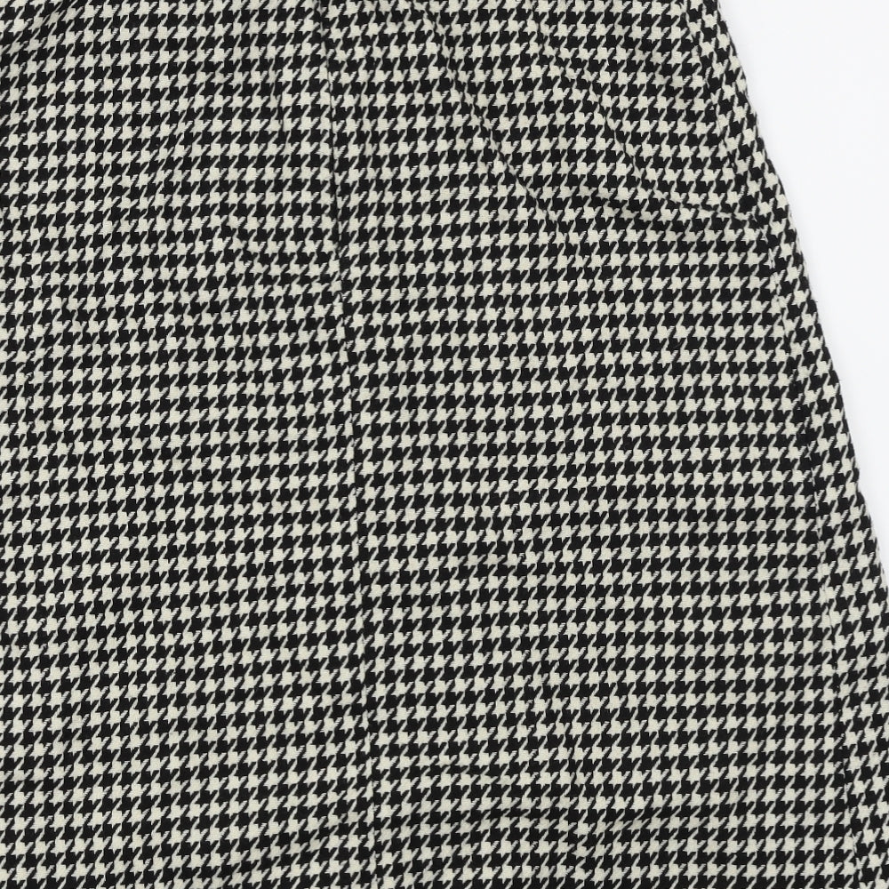River Island  Womens White Check  A-Line Skirt Size 12