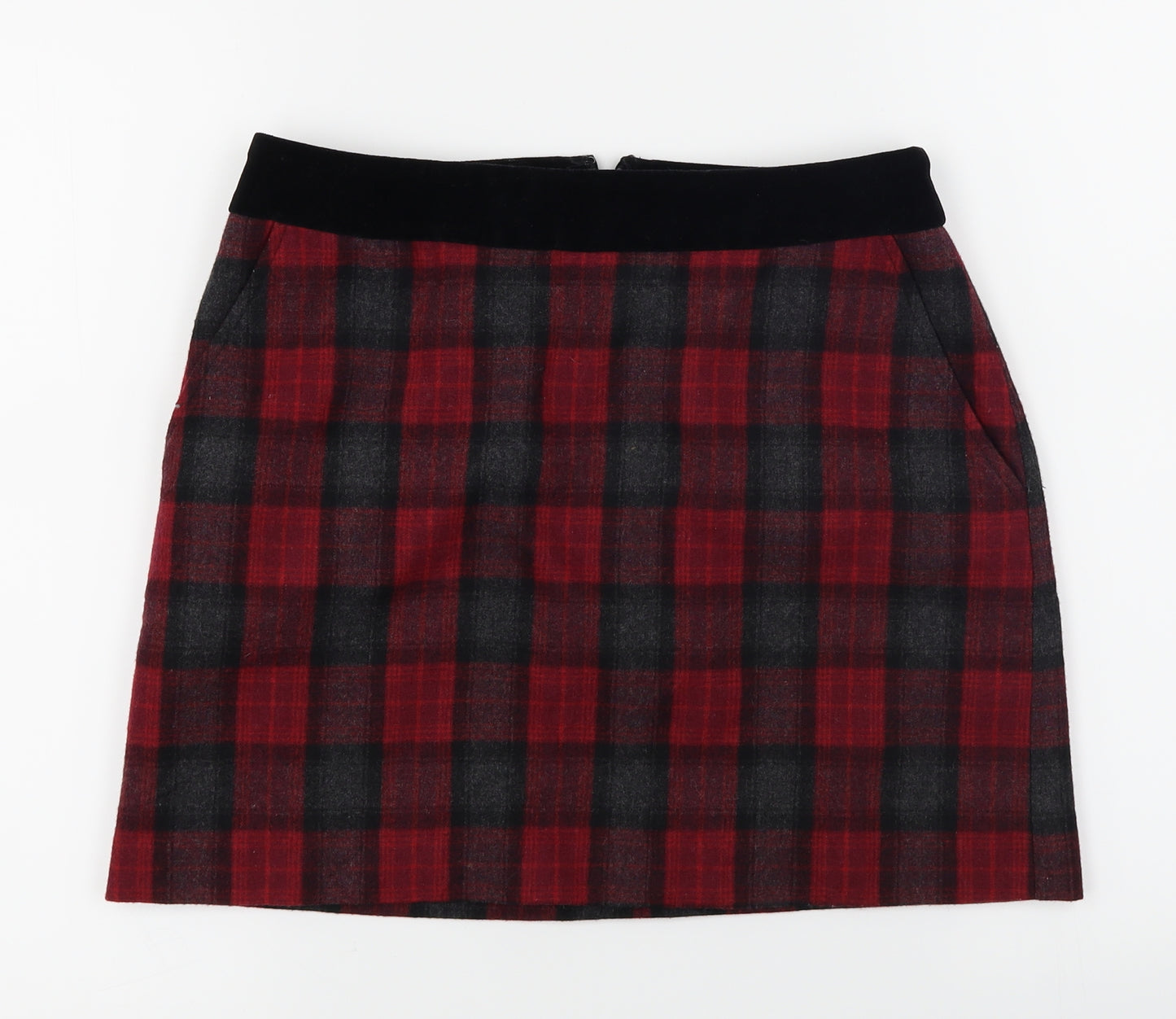 Jack Wills  Womens Red Check  A-Line Skirt Size 10