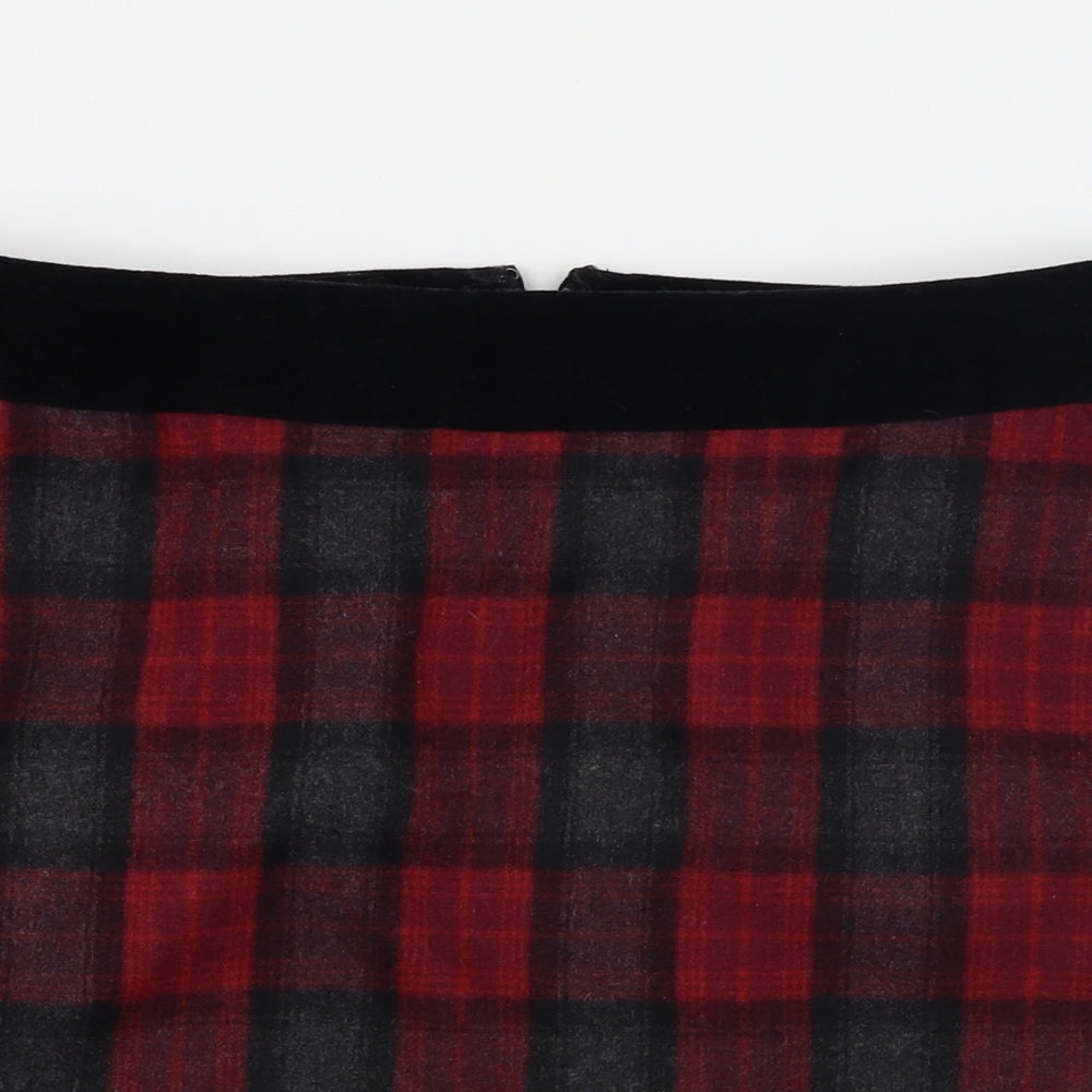 Jack Wills  Womens Red Check  A-Line Skirt Size 10