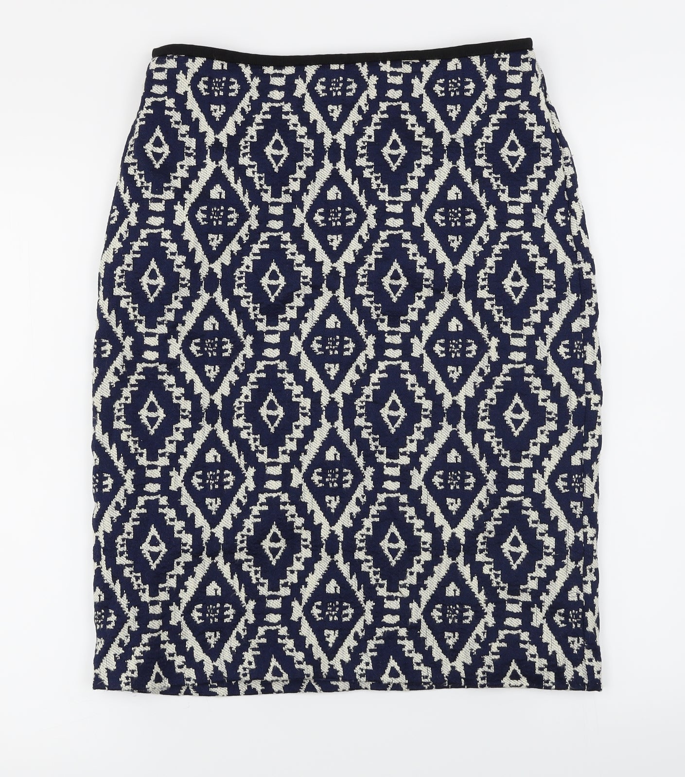 Marks and Spencer  Womens Blue Herringbone  A-Line Skirt Size 14
