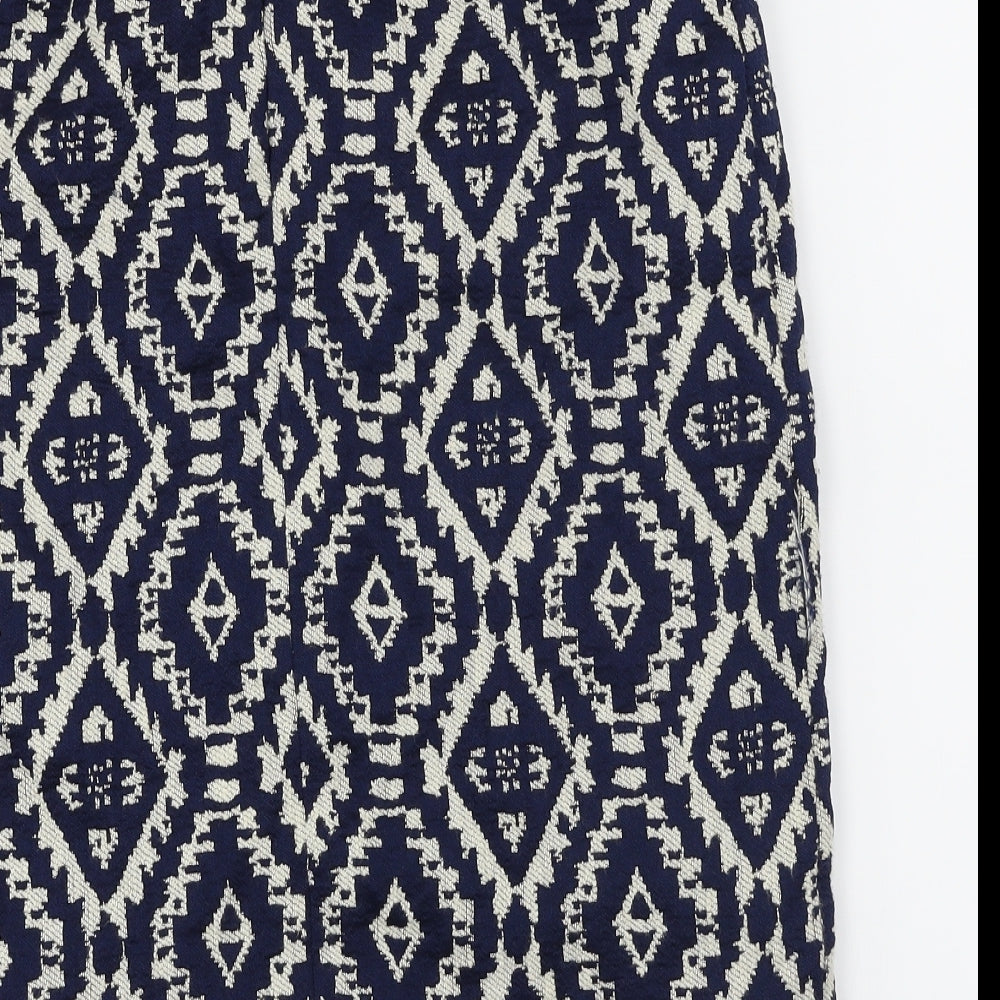 Marks and Spencer  Womens Blue Herringbone  A-Line Skirt Size 14