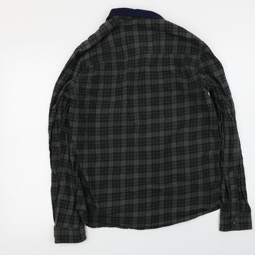 M&Co Mens Green Check   Button-Up Size M