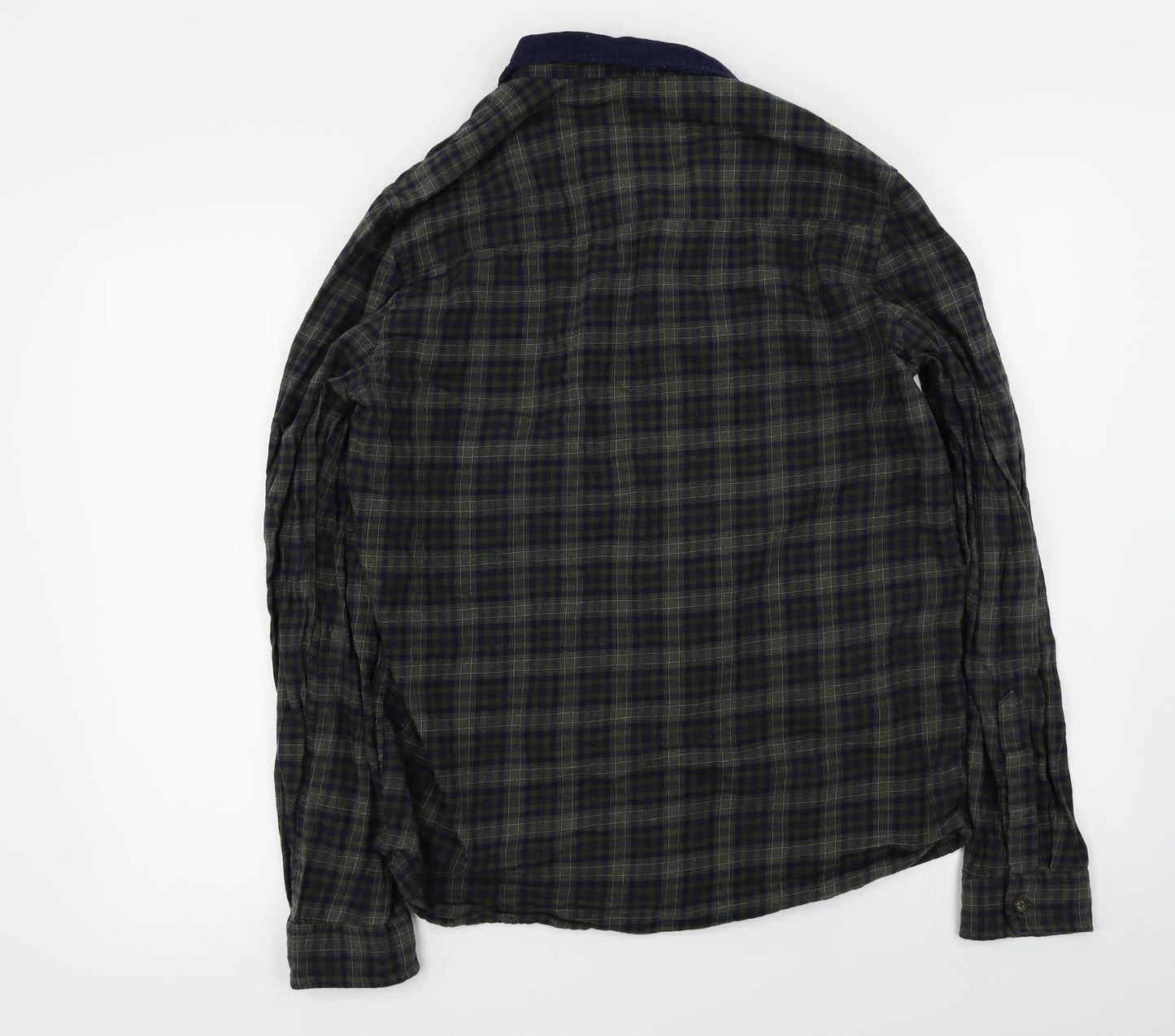 M&Co Mens Green Check   Button-Up Size M