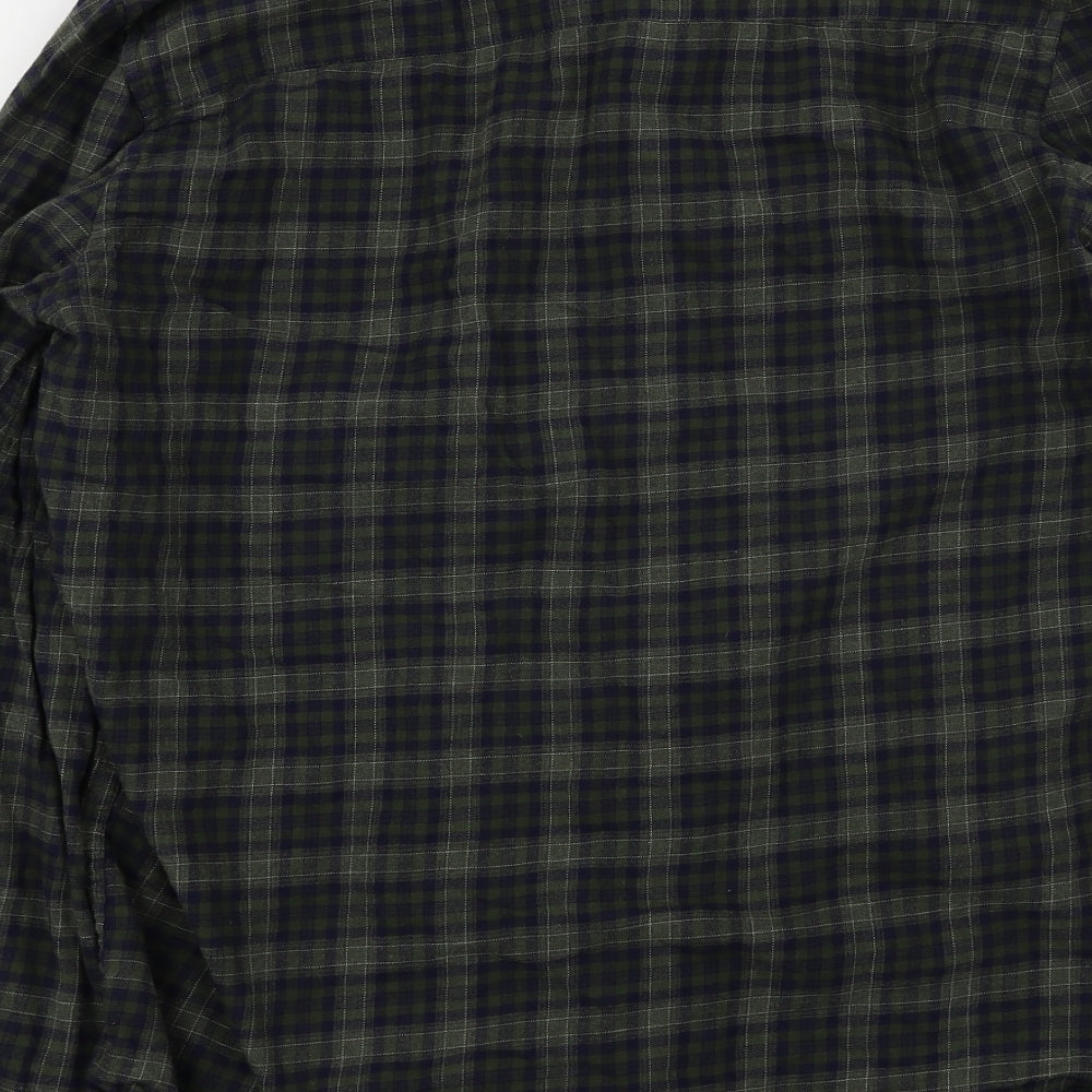 M&Co Mens Green Check   Button-Up Size M