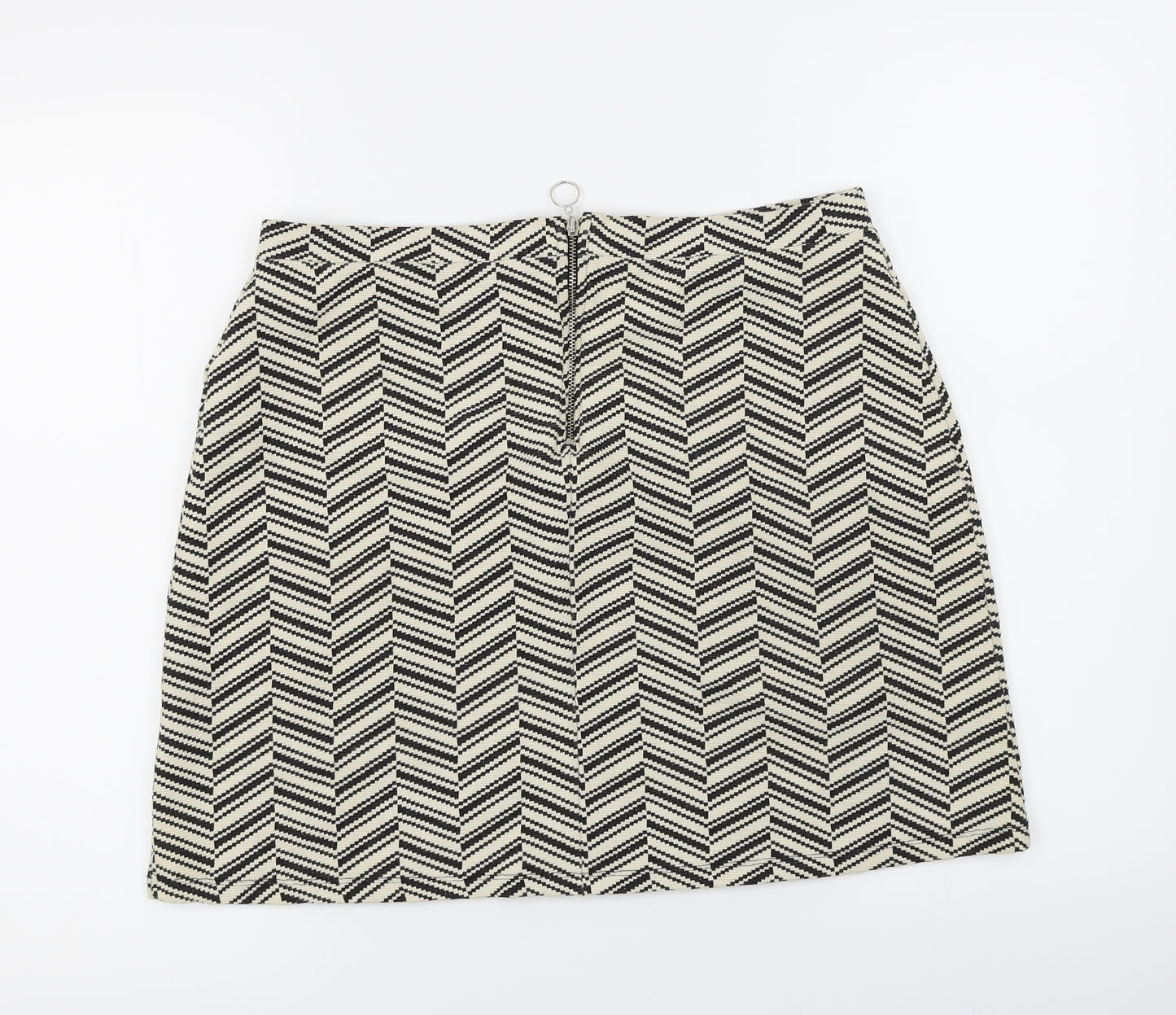 Miss Selfridge  Womens Ivory Herringbone  A-Line Skirt Size 14