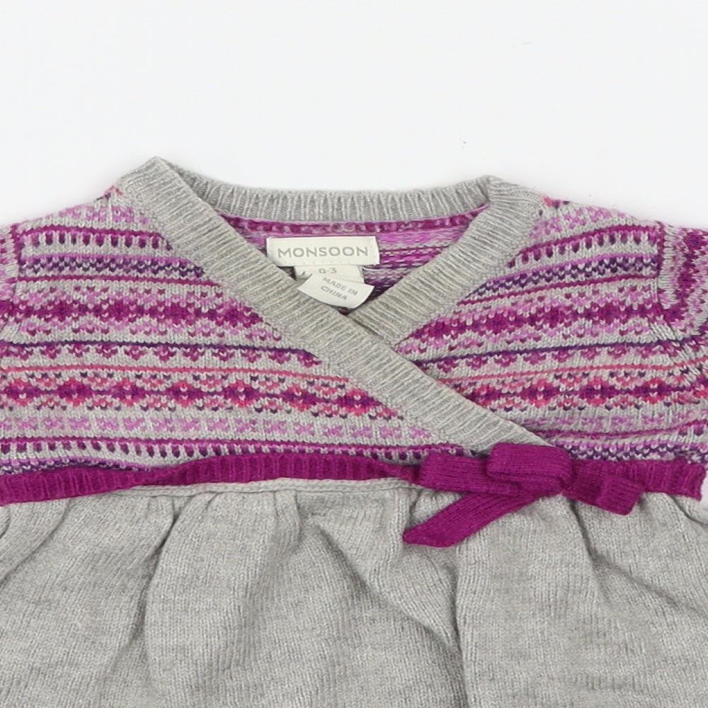 Monsoon  Girls Grey   A-Line  Size 0-3 Months