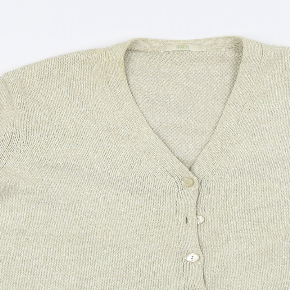 Marks and Spencer  Womens Beige   Cardigan Jumper Size 14