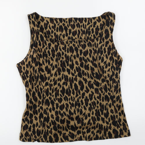 Preworn  Womens Multicoloured Animal Print  Basic T-Shirt Size L