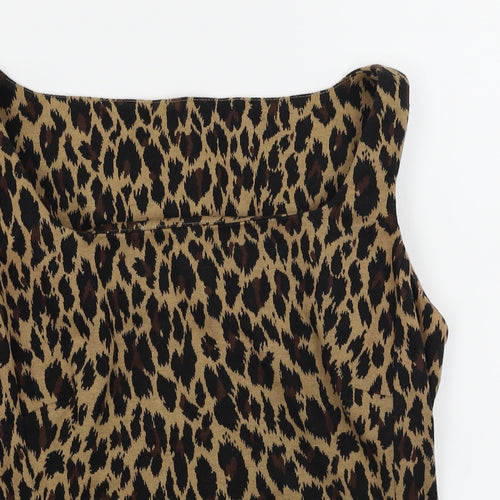 Preworn  Womens Multicoloured Animal Print  Basic T-Shirt Size L