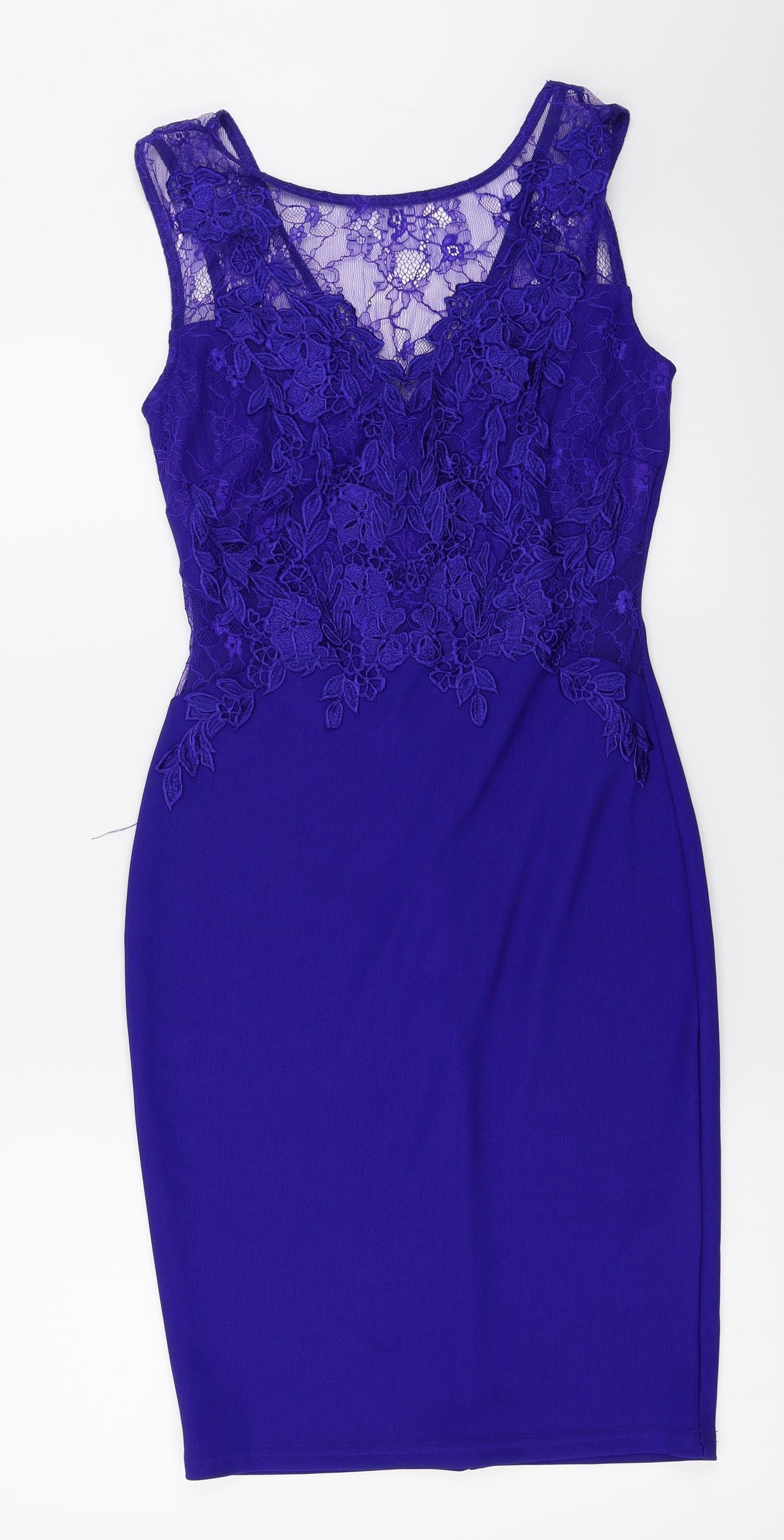 Lipsy  Womens Purple Floral  A-Line  Size 8
