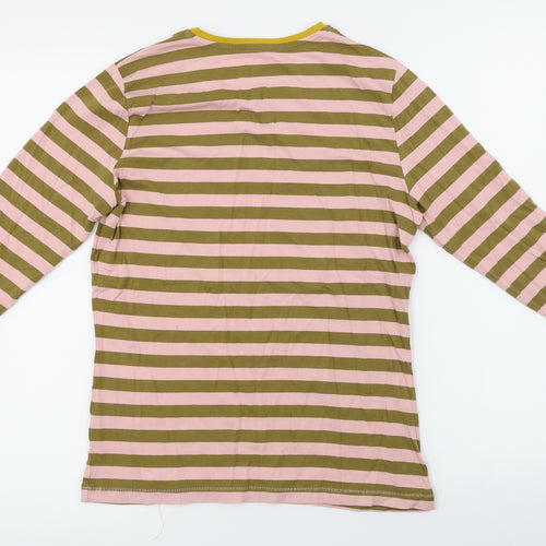 TU Womens Pink Striped  Basic T-Shirt Size 14