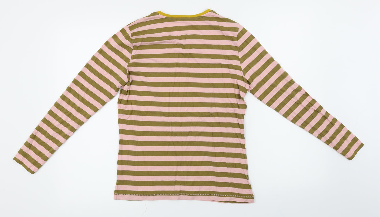 TU Womens Pink Striped  Basic T-Shirt Size 14