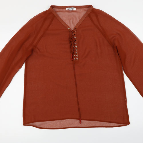 Glamorous  Womens Brown   Basic Blouse Size L