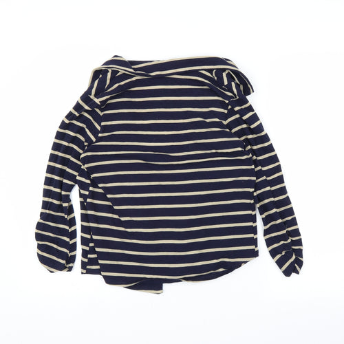 Olivia Moon Womens Blue Striped  Cardigan Jumper Size L