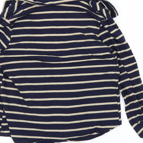 Olivia Moon Womens Blue Striped  Cardigan Jumper Size L