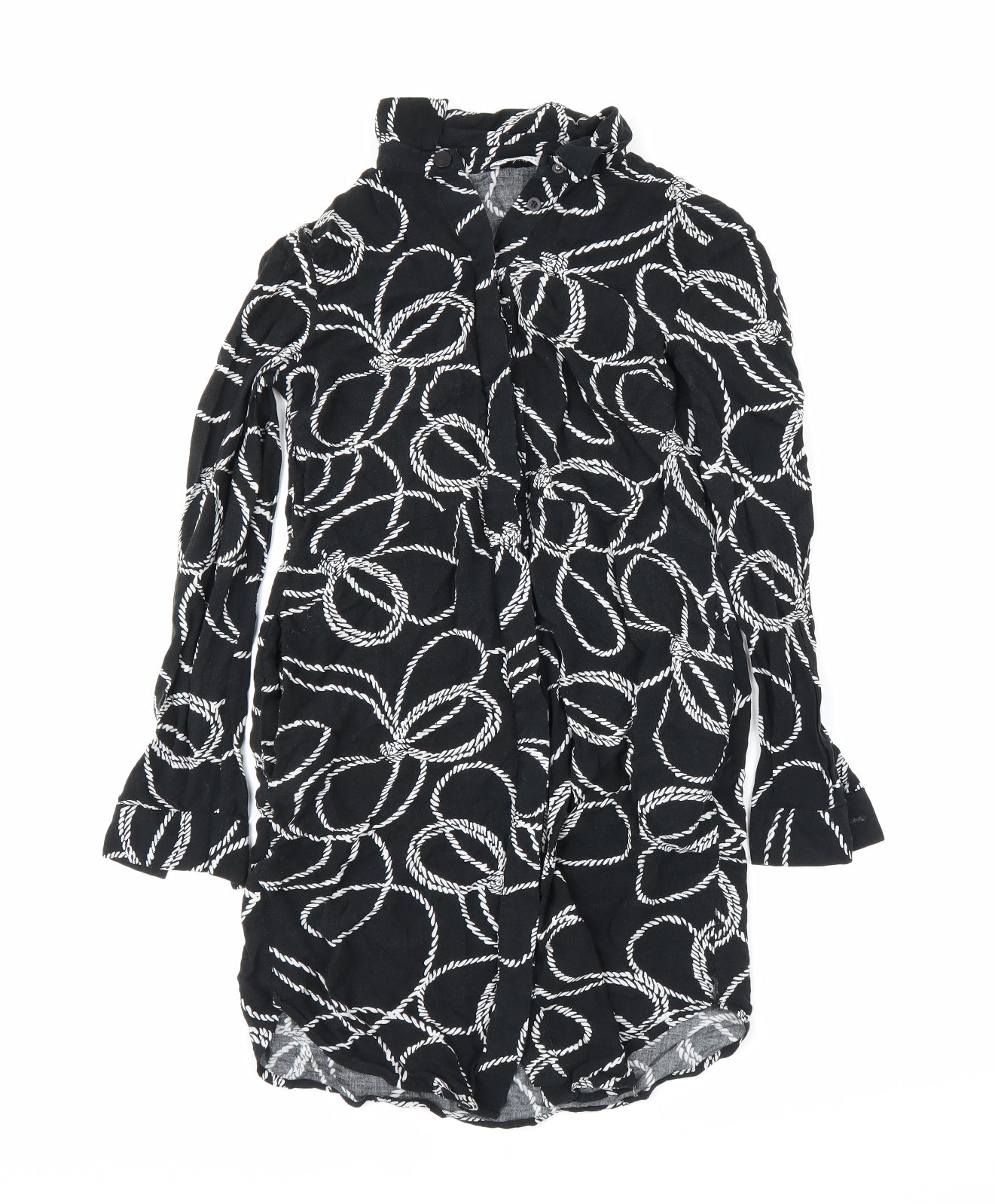 Warehouse Womens Black   Tunic Button-Up Size 6
