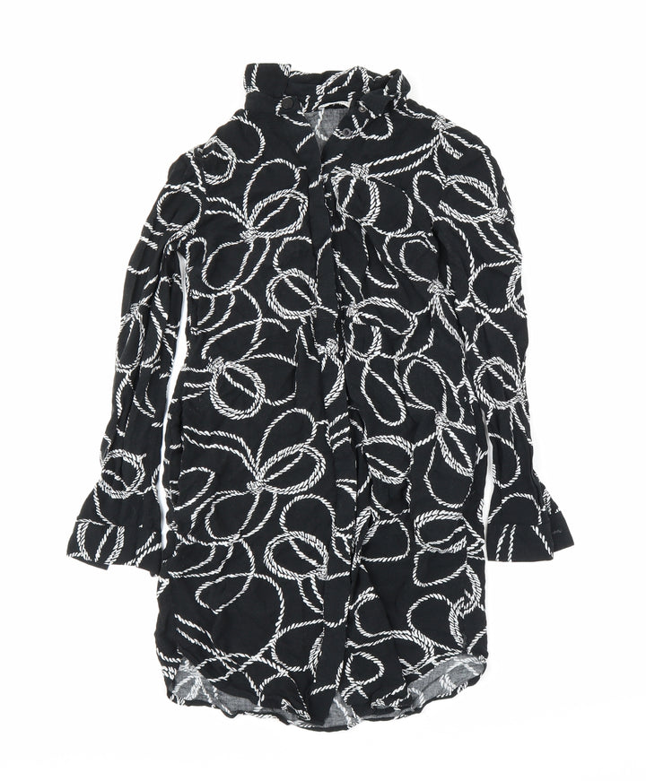 Warehouse Womens Black   Tunic Button-Up Size 6