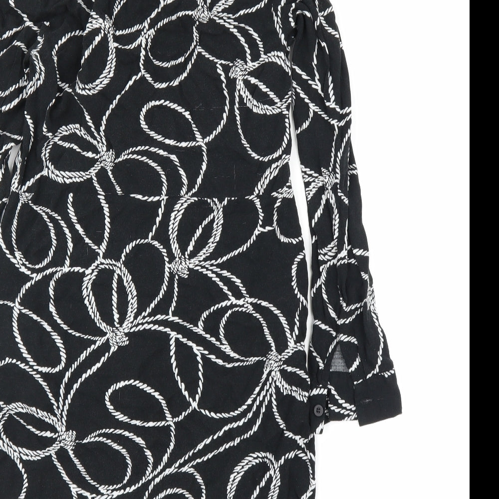 Warehouse Womens Black   Tunic Button-Up Size 6