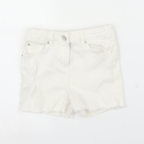 I love Girlswear Girls White  Denim Mom Shorts Size 7 Years