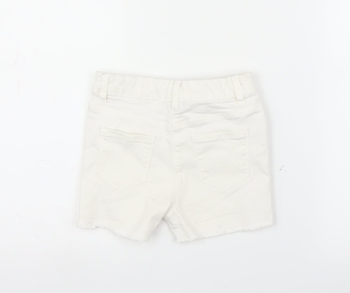 I love Girlswear Girls White  Denim Mom Shorts Size 7 Years