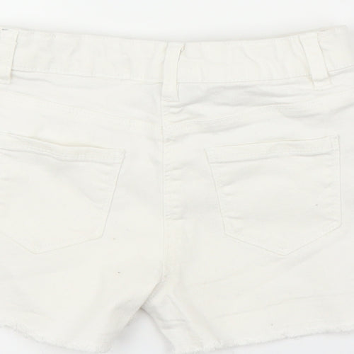 I love Girlswear Girls White  Denim Mom Shorts Size 7 Years