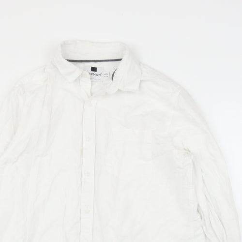 Topman Mens White    Button-Up Size L