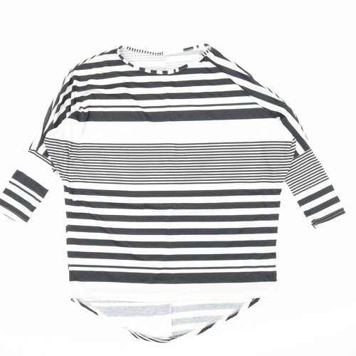 Preworn Womens Black Striped  Tunic Blouse Size M