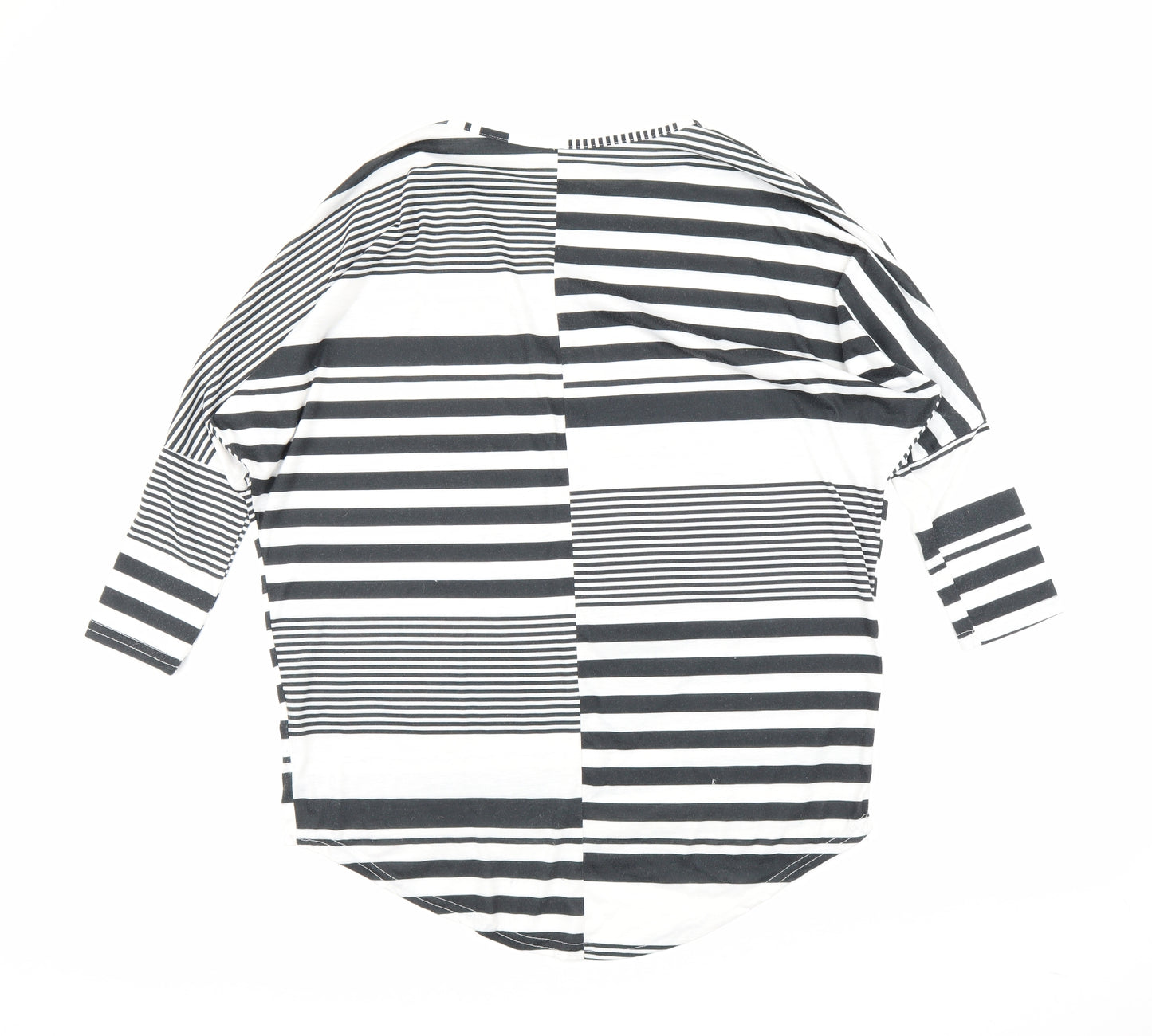 Preworn Womens Black Striped  Tunic Blouse Size M