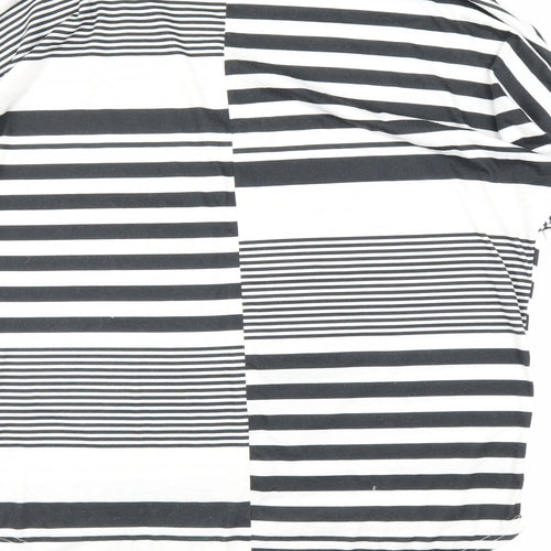 Preworn Womens Black Striped  Tunic Blouse Size M