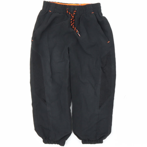 Preworn Boys Black   Sweatpants Trousers Size 4-5 Years