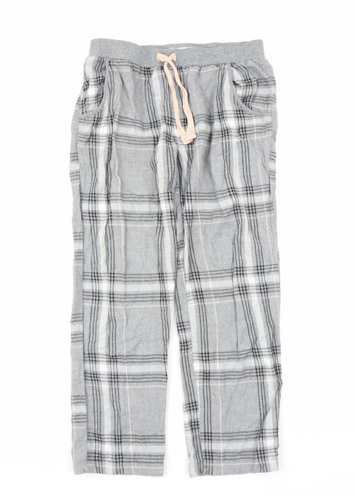 NEXT Womens Grey Plaid  Chemise Lounge Pants Size M