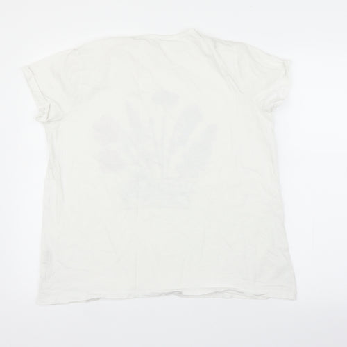 Rapanui Womens White Floral  Basic T-Shirt Size 16  - Bees