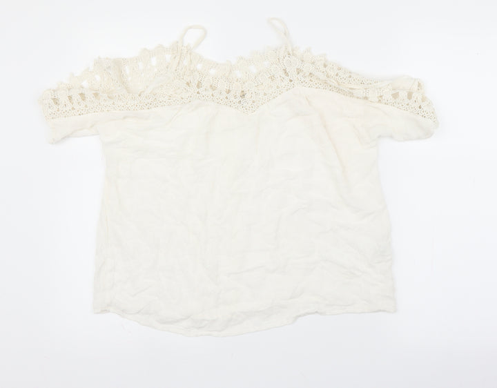 River Island Womens White   Camisole Blouse Size 6