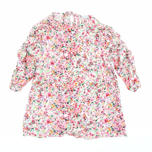 Papaya Womens Pink Floral  Basic Blouse Size 10
