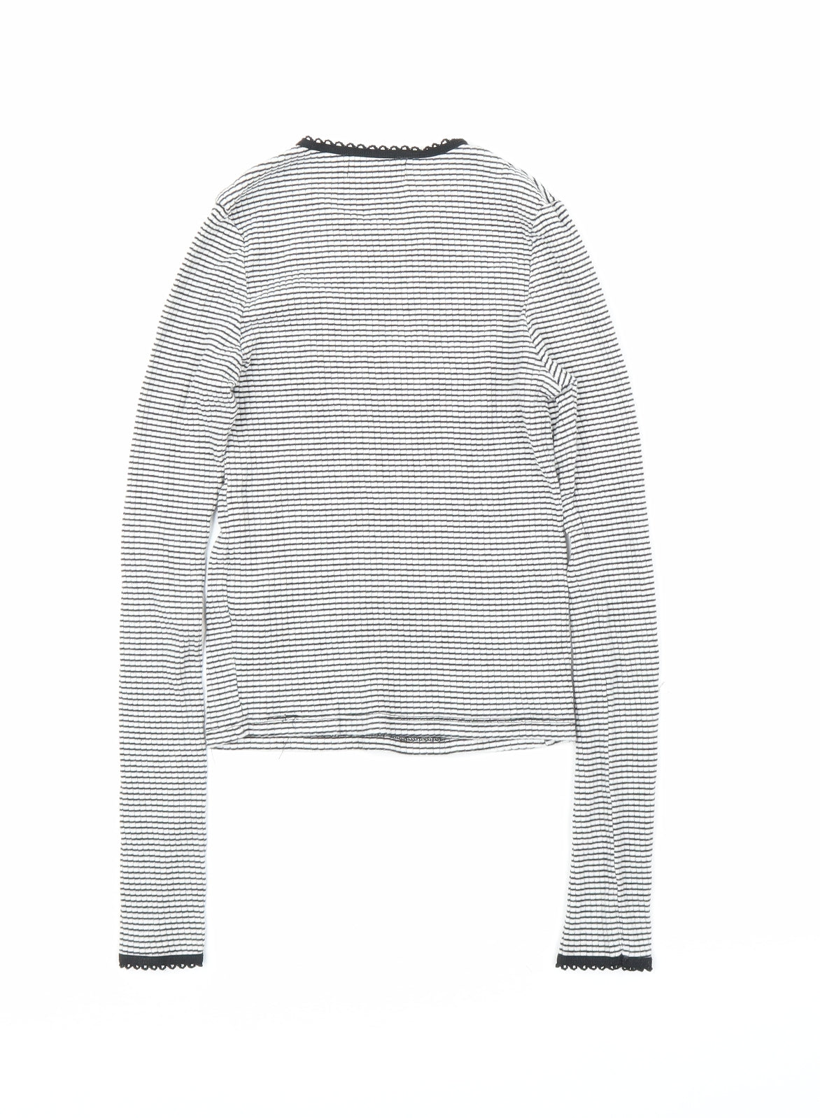 Topshop Womens White Striped  Basic T-Shirt Size 6