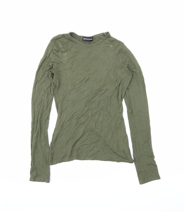 PRETTYLITTLETHING Womens Green   Basic T-Shirt Size 8