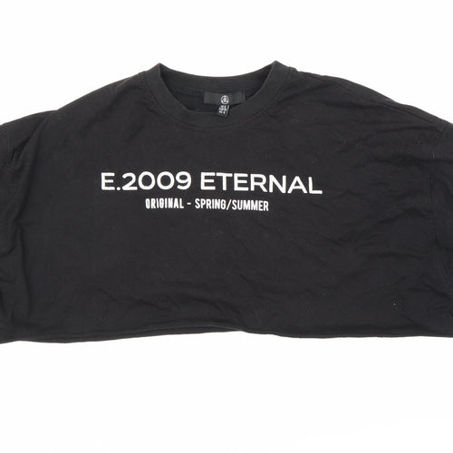 M Womens Black   Cropped T-Shirt Size 8