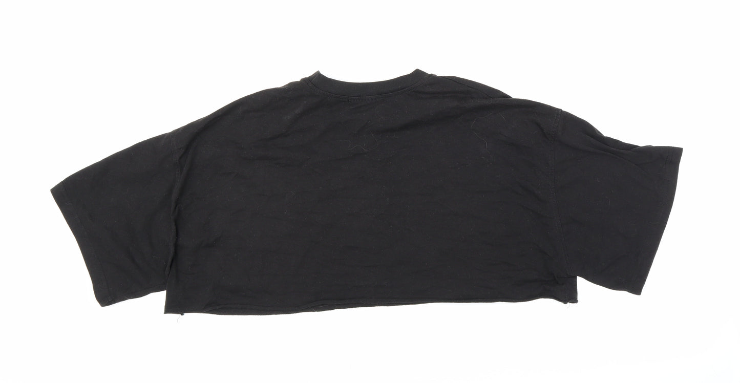 M Womens Black   Cropped T-Shirt Size 8