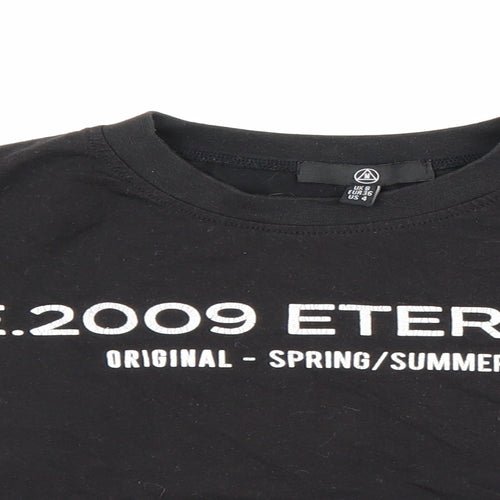 M Womens Black   Cropped T-Shirt Size 8