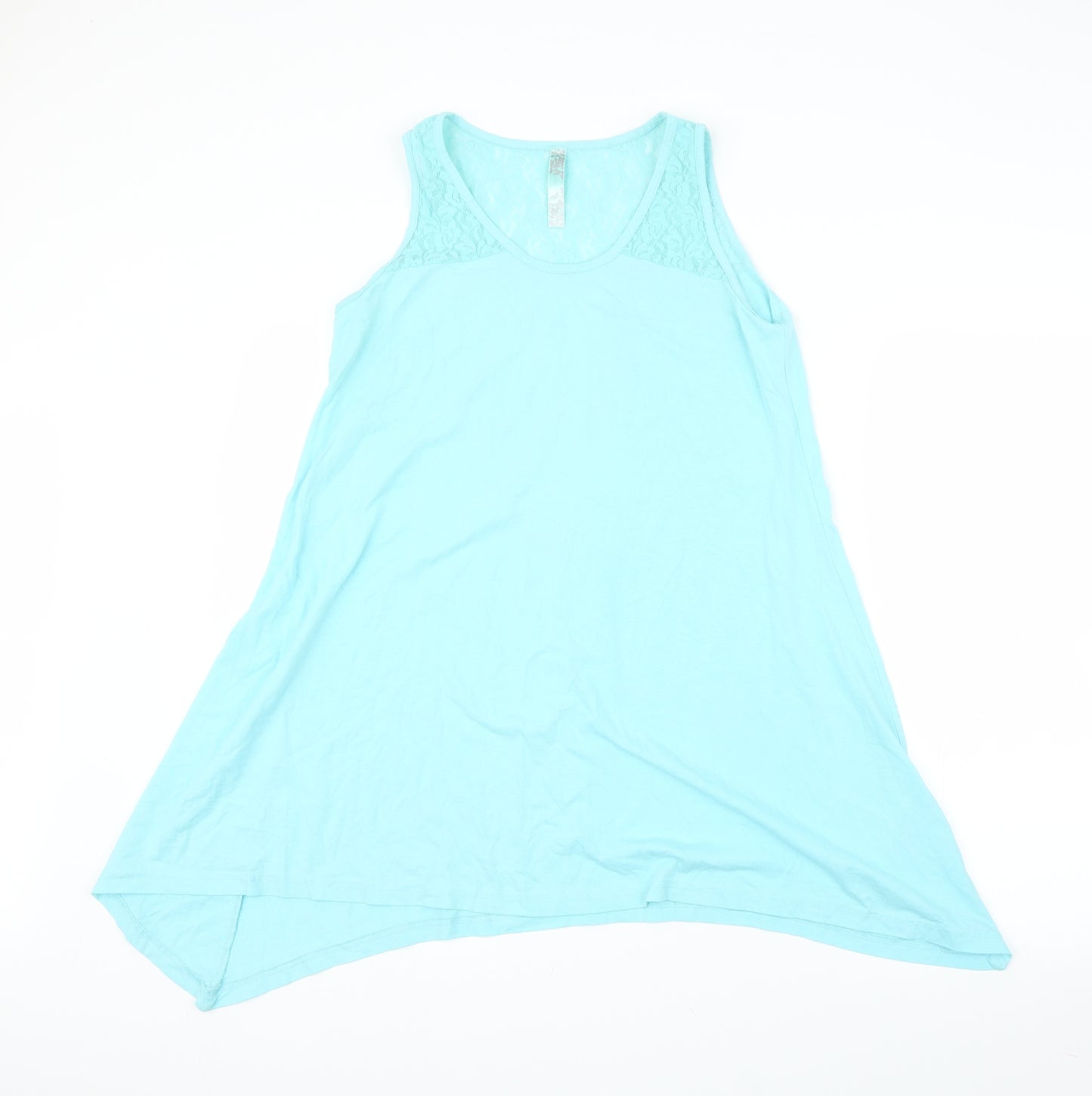 Preworn Womens Blue Floral  Tunic Tank Size 14