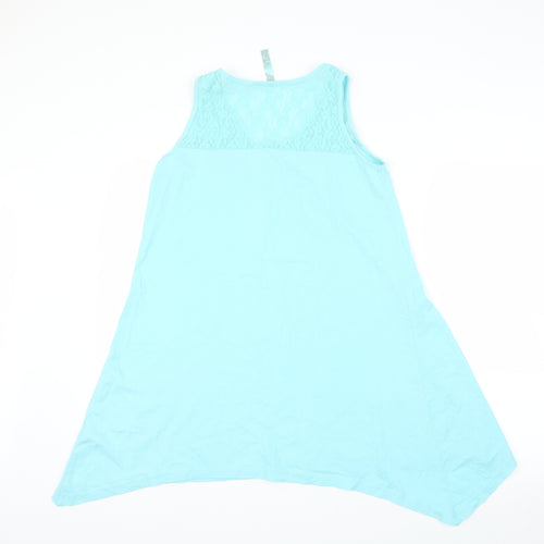Preworn Womens Blue Floral  Tunic Tank Size 14