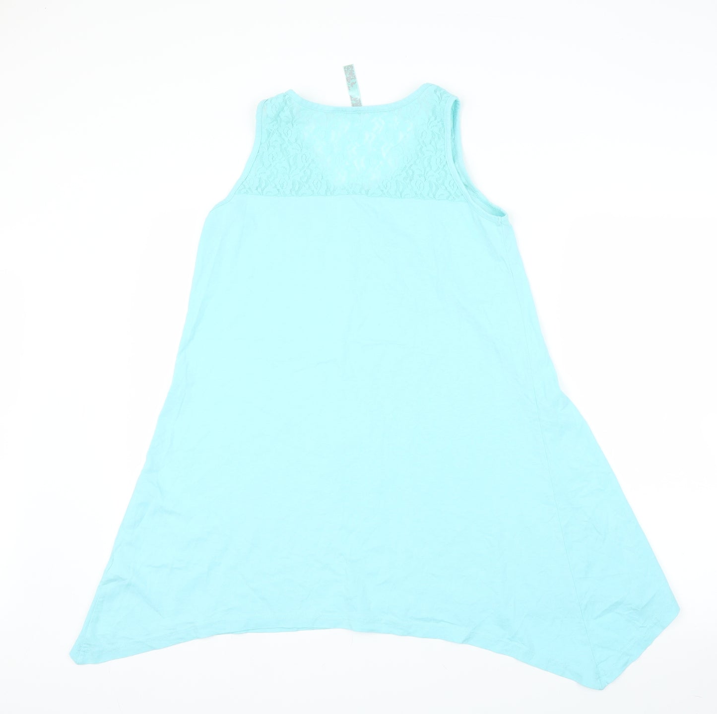 Preworn Womens Blue Floral  Tunic Tank Size 14