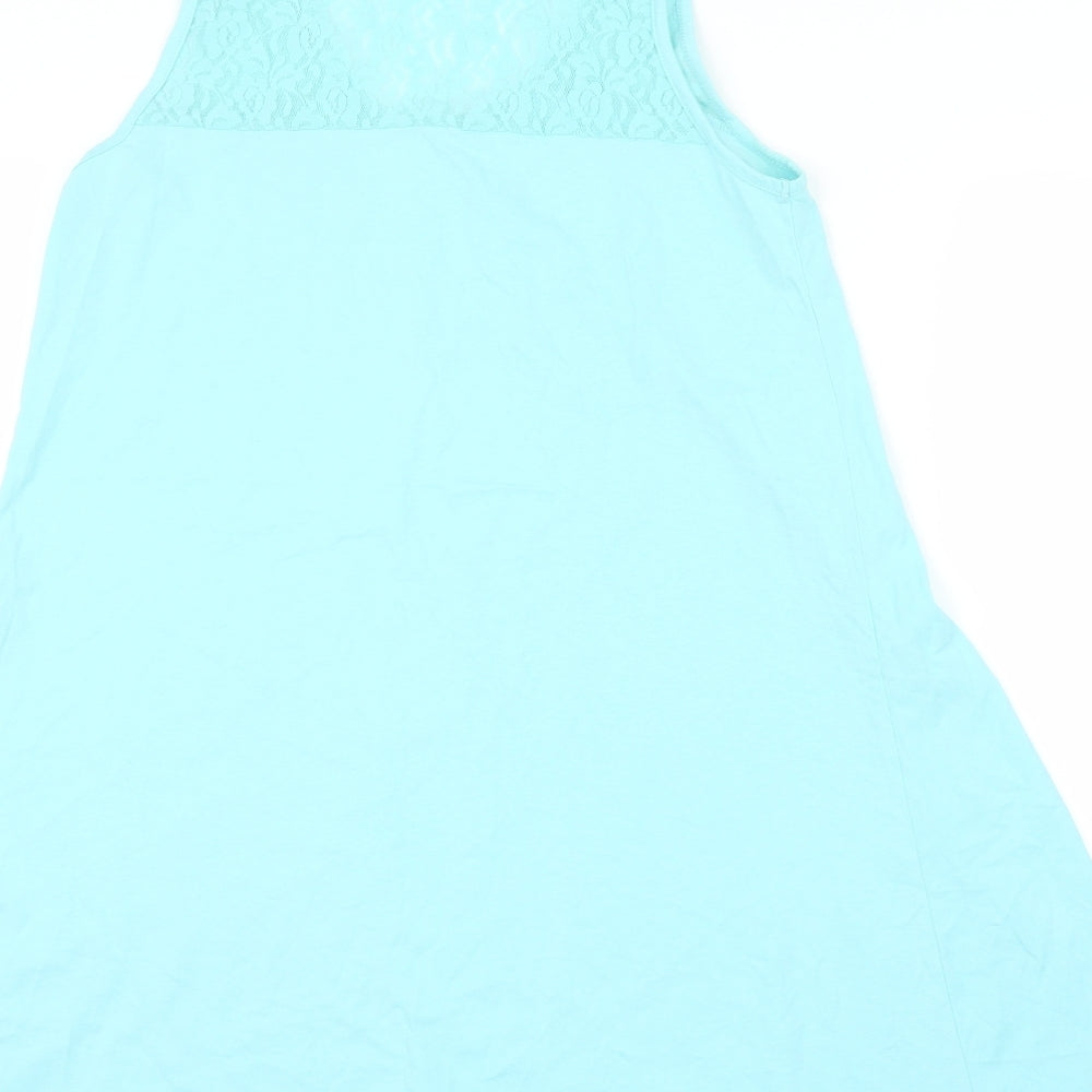 Preworn Womens Blue Floral  Tunic Tank Size 14